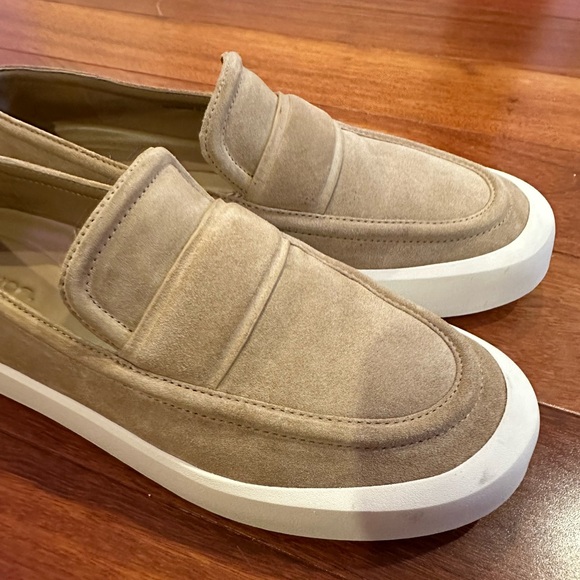 Vince Ghita Camel Brown Beige Suede platform Penny Loafers 38.5 - Picture 3 of 4